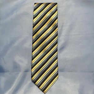 Stafford Silk Mens necktie blue/yellow/black Striped like‎ new condition silk